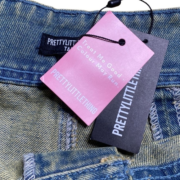 PrettyLittleThing Tall Distressed Detail High Waist Wide Leg Jeans Women’s Size4 - Picture 13 of 13